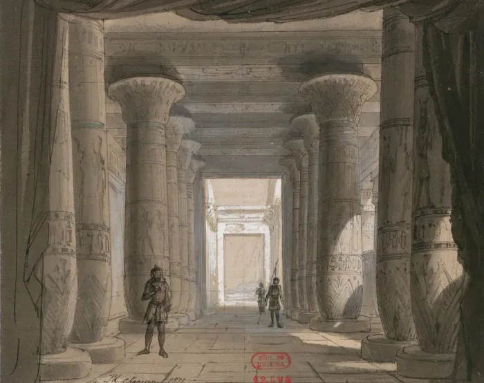 Framed Print : Set design for opera Aida by Giuseppe Verdi. Theatre de l Opera, Cairo, 1871 Framed Print : Set design for opera Aida by Giuseppe Verdi. Theatre de l Opera, Cairo, 1871