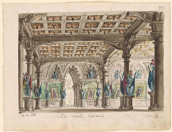 Set design for the Opera Ernani by Giuseppe Verdi