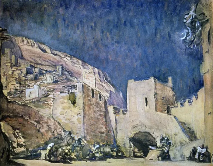 Framed Print : Set design for the Opera Judith by Alexander Serov, 1907. Artist: Valentin Serov Framed Print : Set design for the Opera Judith by Alexander Serov, 1907. Artist: Valentin Serov