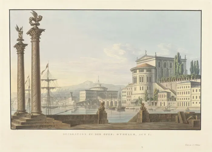 Framed Print : Set design for the Opera Otello by Gioachino Rossini, 1824 Framed Print : Set design for the Opera Otello by Gioachino Rossini, 1824