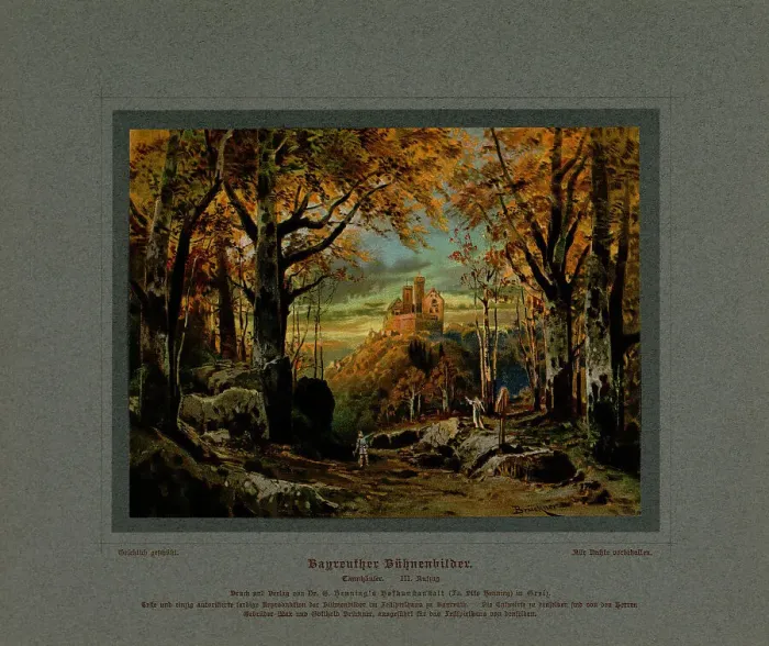 Set Design for Opera Tannhäuser Print by Max Brückner. Art Prints