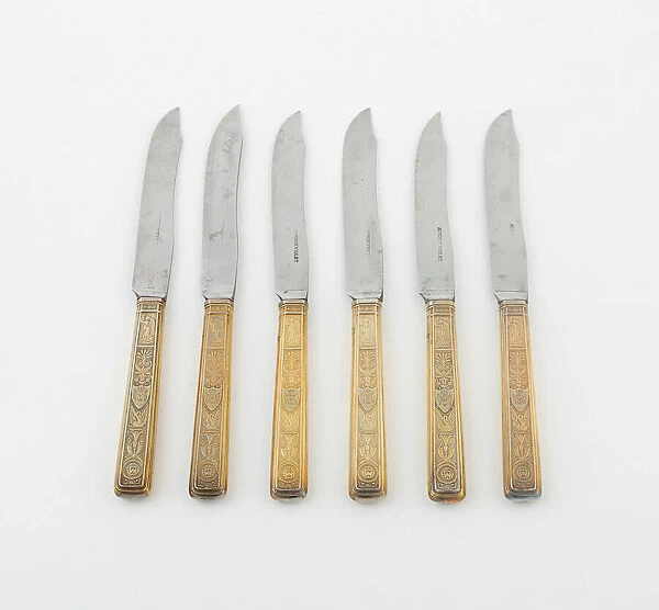 Set of Dessert Knives (10), Paris, 1789 / 1820. Creators: Martin-Guillaume Biennais