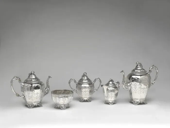 Framed Print : Set of silver tableware, 1852 / 64. Creator: J. T. and E. M. Edwards Framed Print : Set of silver tableware, 1852 / 64. Creator: J. T. and E. M. Edwards