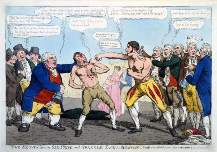 Framed Print : The Set-Too between Old Price and Spangle Jack the Shewman - fought with unabated Framed Print : The Set-Too between Old Price and Spangle Jack the Shewman - fought with unabated