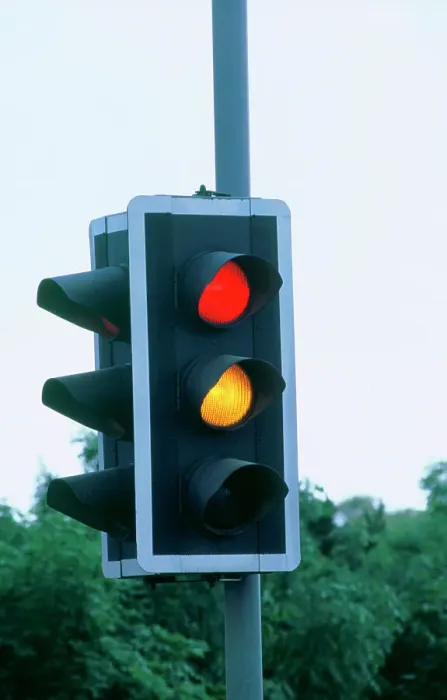 Framed Print : Set of Traffic lights about to turn green Framed Print : Set of Traffic lights about to turn green