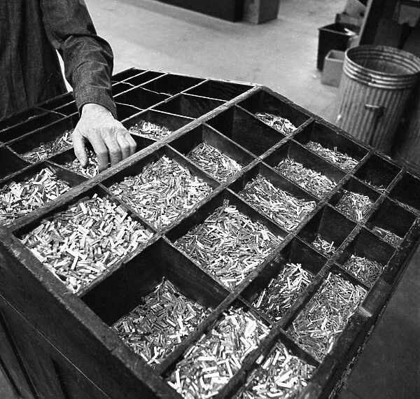 Set type broken up after use, the White Rose Press, Mexborough, South Yorkshire, 1968