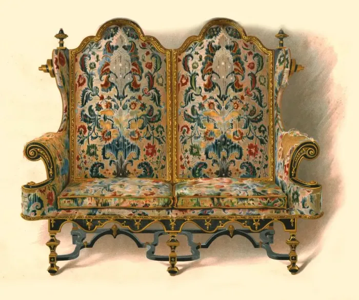 Framed Print : Settee, 1905. Artist: Shirley Slocombe Framed Print : Settee, 1905. Artist: Shirley Slocombe