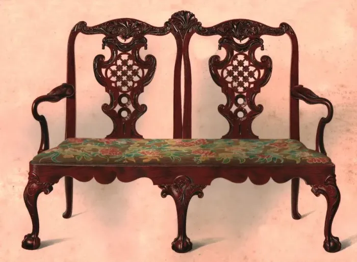 Framed Print : Settee, 1906. Artist: Shirley Slocombe Framed Print : Settee, 1906. Artist: Shirley Slocombe