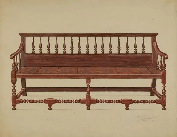 Framed Print : Settee, 1935 / 1942. Creator: Frank Wenger Framed Print : Settee, 1935 / 1942. Creator: Frank Wenger