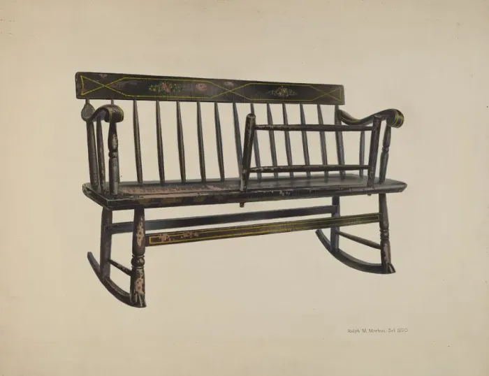 Framed Print : Settee, 1935 / 1942. Creator: Ralph Morton Framed Print : Settee, 1935 / 1942. Creator: Ralph Morton