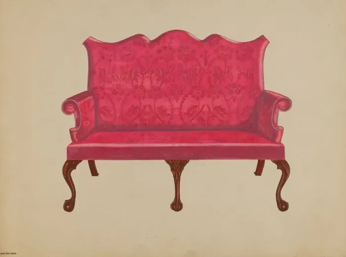 Framed Print : Settee, 1936. Creator: John Dieterich Framed Print : Settee, 1936. Creator: John Dieterich