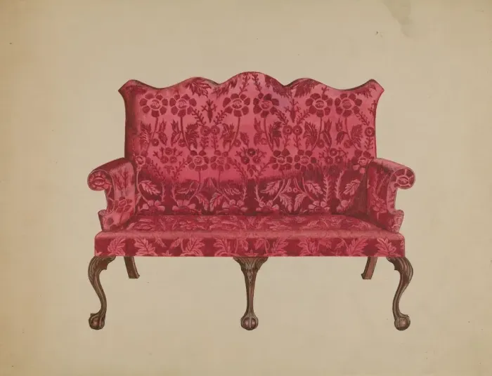 Framed Print : Settee, 1936. Creator: John Dieterich Framed Print : Settee, 1936. Creator: John Dieterich