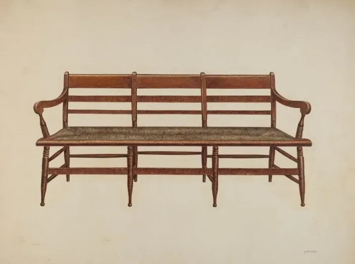Framed Print : Settee, 1940. Creator: Harry Eisman Framed Print : Settee, 1940. Creator: Harry Eisman