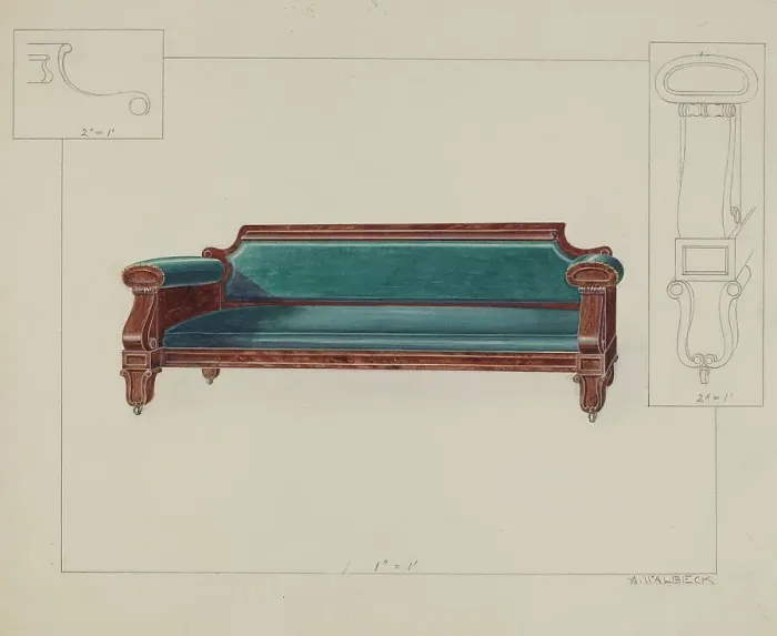 Framed Print : Settee, c. 1936. Creator: Alfred Walbeck Framed Print : Settee, c. 1936. Creator: Alfred Walbeck