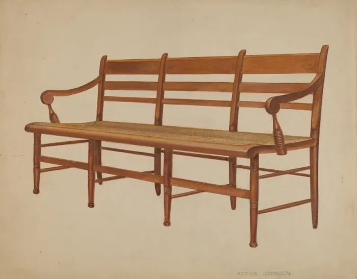 Framed Print : Settee, c. 1936. Creator: Arthur Johnson Framed Print : Settee, c. 1936. Creator: Arthur Johnson