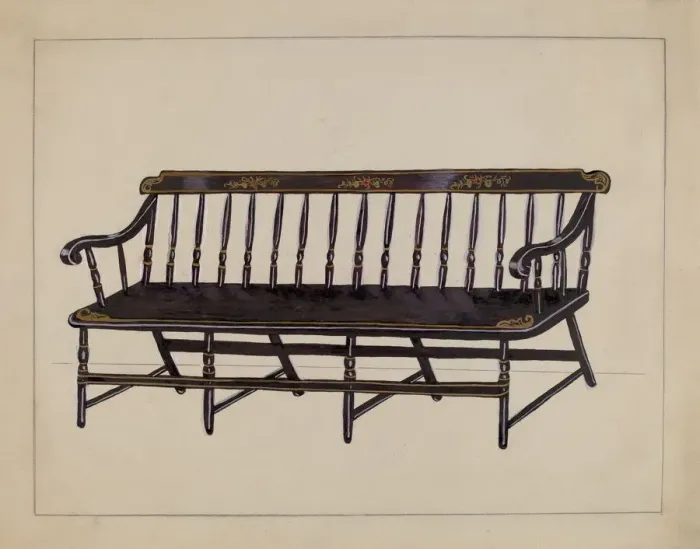 Framed Print : Settee, c. 1936. Creator: Katherine Hastings Framed Print : Settee, c. 1936. Creator: Katherine Hastings