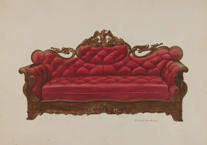 Framed Print : Settee (Eagle), c. 1940. Creator: Henry Moran Framed Print : Settee (Eagle), c. 1940. Creator: Henry Moran