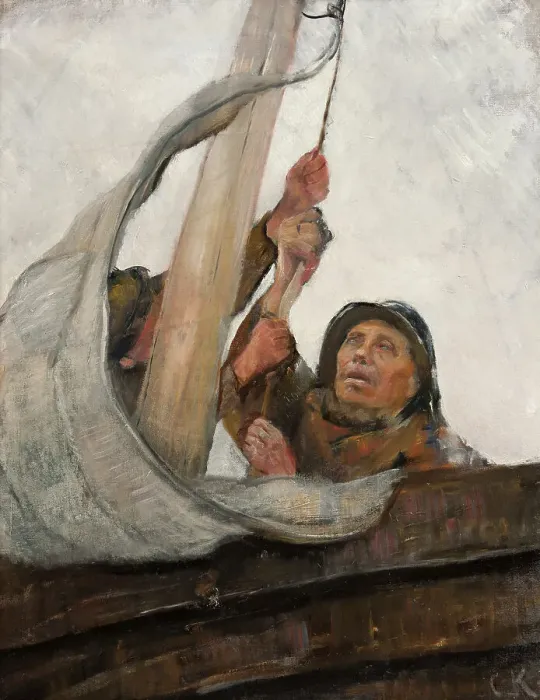 Framed Print : Setting Sail. Creator: Christian Krohg Framed Print : Setting Sail. Creator: Christian Krohg