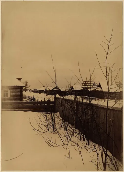 Framed Print : A Settlement in the Large Village of Korsakov in Winter, 1880-1899. Creator: Innokenty Ignatievich Pavlovsky Framed Print : A Settlement in the Large Village of Korsakov in Winter, 1880-1899. Creator: Innokenty Ignatievich Pavlovsky