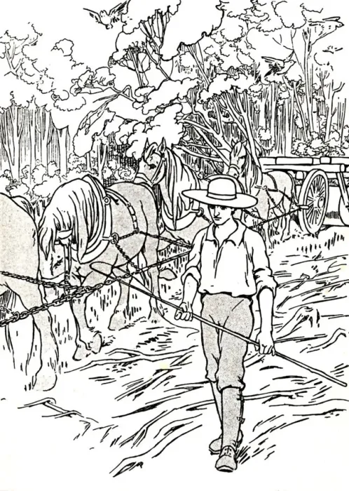 Framed Print : A Settler Clearing His Land, 1912. Artist: Charles Robinson Framed Print : A Settler Clearing His Land, 1912. Artist: Charles Robinson