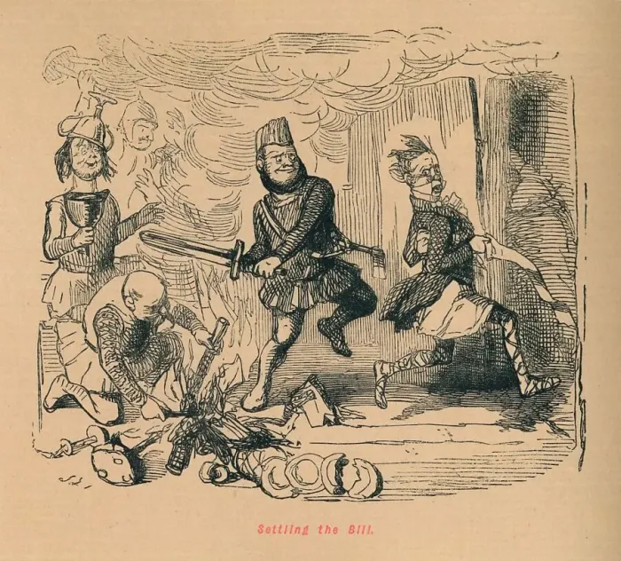 Framed Print : Settling the Bill, c1860, (c1860). Artist: John Leech Framed Print : Settling the Bill, c1860, (c1860). Artist: John Leech