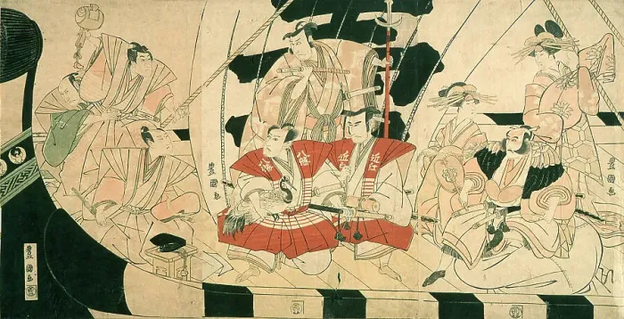 Framed Print : Seven Actors as the Gods of Good Fortune, Late 18th-early 19th century. Creator: Utagawa Toyokuni I Framed Print : Seven Actors as the Gods of Good Fortune, Late 18th-early 19th century. Creator: Utagawa Toyokuni I