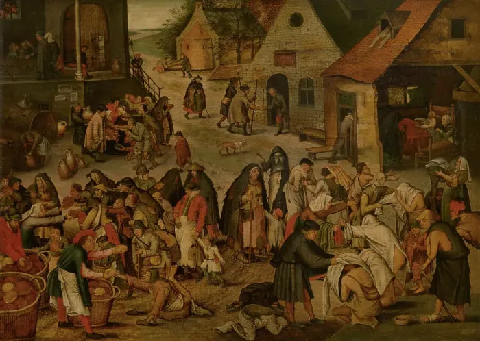 Framed Print : The Seven Acts of Mercy, c1580-1630. Creator: Pieter Brueghel the Younger Framed Print : The Seven Acts of Mercy, c1580-1630. Creator: Pieter Brueghel the Younger
