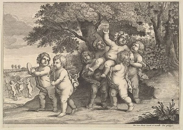 Seven Boys, 1625-77. Creator: Wenceslaus Hollar