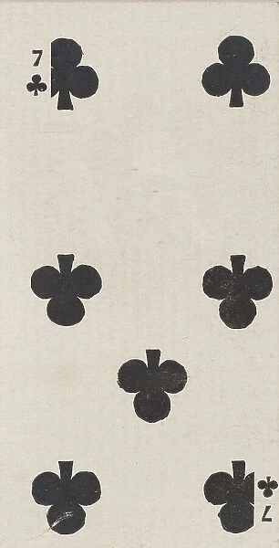 Seven Clubs (black), from the Playing Cards series (N84) for Duke brand cigarettes, 1888