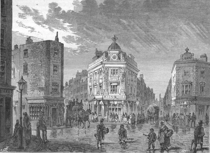 Framed Print : Seven Dials, 1870 (1897) Framed Print : Seven Dials, 1870 (1897)