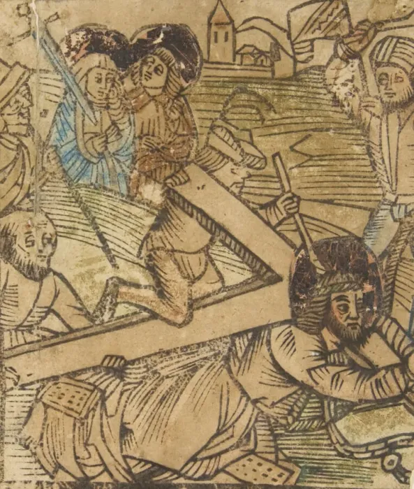 Framed Print : One of the Seven Falls of Christ (Schr. 655), 15th century. 15th century. Creator: Anon Framed Print : One of the Seven Falls of Christ (Schr. 655), 15th century. 15th century. Creator: Anon