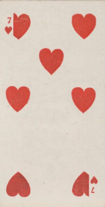 Framed Print : Seven Hearts (red), from the Playing Cards series (N84) for Duke brand cigarettes, 1888 Framed Print : Seven Hearts (red), from the Playing Cards series (N84) for Duke brand cigarettes, 1888