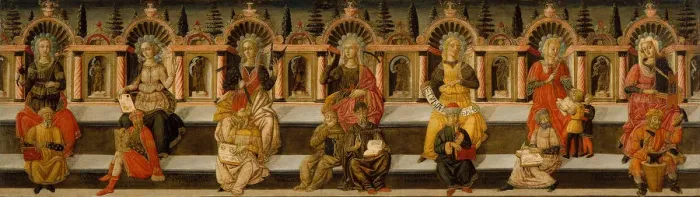 Framed Print : The Seven Liberal Arts. Artist: Giovanni di Ser Giovanni, (Lo Scheggia) (1406-1486) Framed Print : The Seven Liberal Arts. Artist: Giovanni di Ser Giovanni, (Lo Scheggia) (1406-1486)