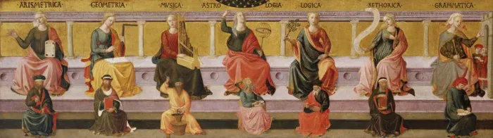 Framed Print : The Seven Liberal Arts, c. 1450. Artist: Pesellino, Francesco di Stefano (1422-1457) Framed Print : The Seven Liberal Arts, c. 1450. Artist: Pesellino, Francesco di Stefano (1422-1457)