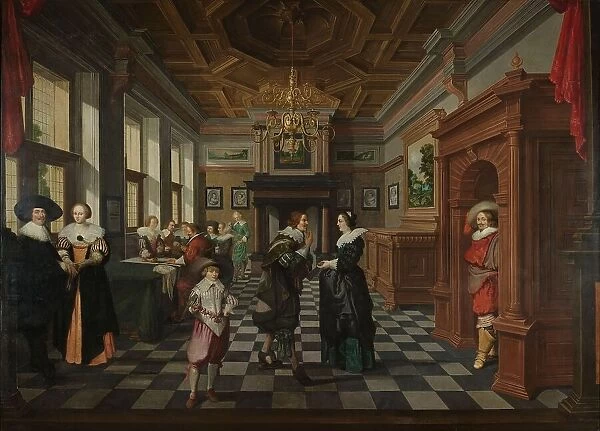 A Seven-Part Decorative Sequence: An Interior, 1630-1632. Creator: Dirck van Delen
