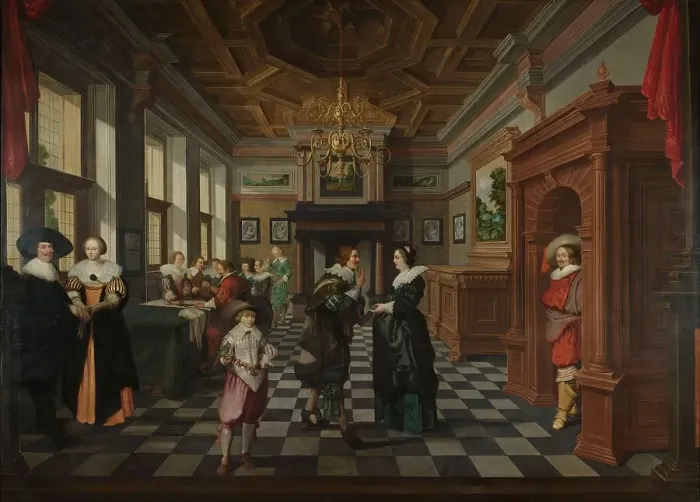 Framed Print : A Seven-Part Decorative Sequence: An Interior, 1630-1632. Creator: Dirck van Delen Framed Print : A Seven-Part Decorative Sequence: An Interior, 1630-1632. Creator: Dirck van Delen