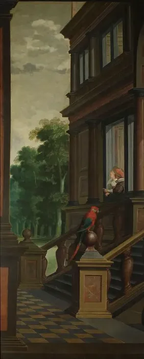 Framed Print : A Seven-Part Decorative Sequence: An Outdoor Stairway, 1630-1632. Creator: Dirck van Delen Framed Print : A Seven-Part Decorative Sequence: An Outdoor Stairway, 1630-1632. Creator: Dirck van Delen
