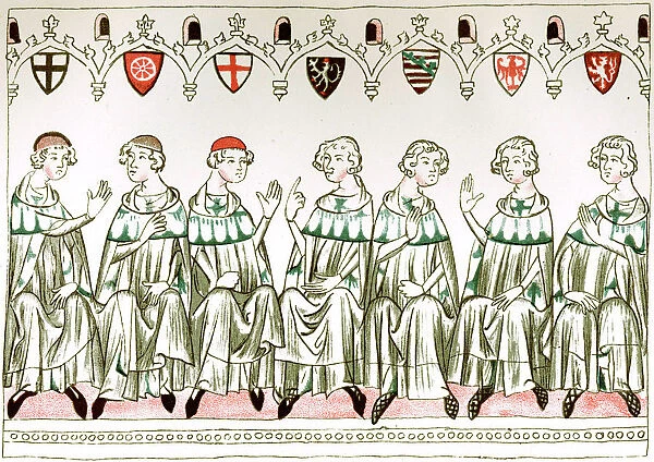 Seven Prince Electors voting for Henry VII, Holy Roman Emperor, 1341