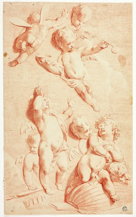 Framed Print : Seven Putti at Play with Symbols of Vanity, n.d. Creator: Unknown Framed Print : Seven Putti at Play with Symbols of Vanity, n.d. Creator: Unknown