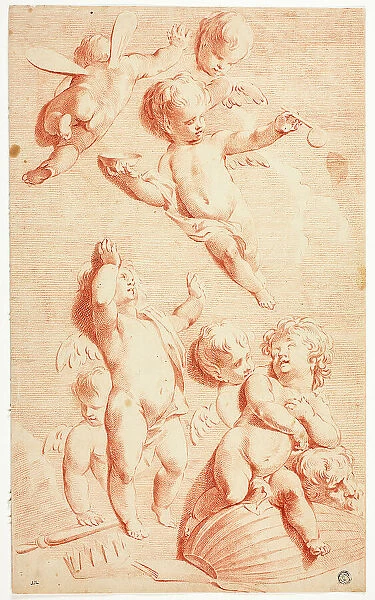 Seven Putti at Play with Symbols of Vanity, n.d. Creator: Unknown