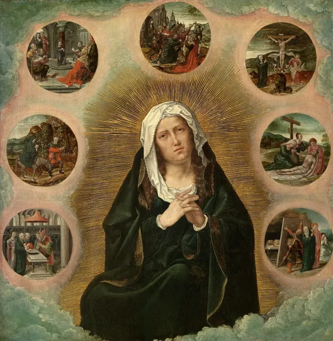 Framed Print : The Seven Sorrows of Mary, 1526. Creator: Bernaert van Orley Framed Print : The Seven Sorrows of Mary, 1526. Creator: Bernaert van Orley