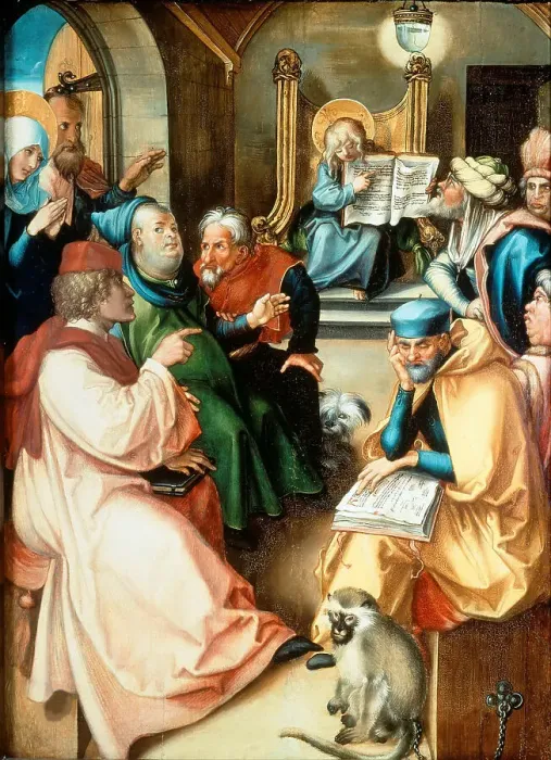 Framed Print : Seven Sorrows Polyptych: Christ among the Doctors, 1495-1496. Creator: Dürer, Albrecht (1471-1528) Framed Print : Seven Sorrows Polyptych: Christ among the Doctors, 1495-1496. Creator: Dürer, Albrecht (1471-1528)