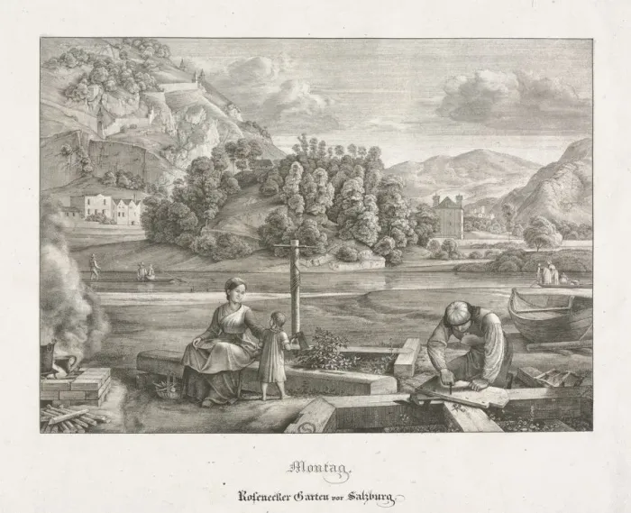 Framed Print : Seven Views in Salzburg and Berchtesgaden: Monday: Rosenecker Garden Salzburg, 1823 Framed Print : Seven Views in Salzburg and Berchtesgaden: Monday: Rosenecker Garden Salzburg, 1823