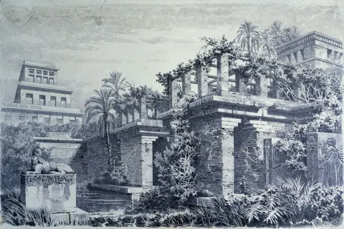 Framed Print : The seven wonders of the world, hanging gardens on terraces in the palace of Nebuchadnezzar Framed Print : The seven wonders of the world, hanging gardens on terraces in the palace of Nebuchadnezzar
