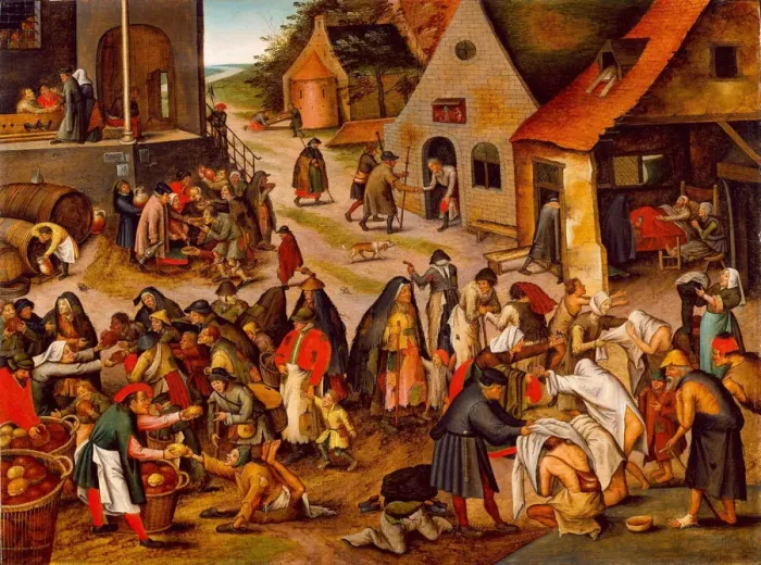 Framed Print : The Seven Works of Mercy, Between 1616 and 1638. Artist: Brueghel, Pieter, the Younger (1564-1638) Framed Print : The Seven Works of Mercy, Between 1616 and 1638. Artist: Brueghel, Pieter, the Younger (1564-1638)