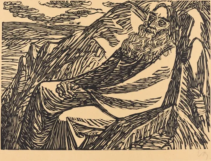 Framed Print : The Seventh Day, 1920. Creator: Ernst Barlach Framed Print : The Seventh Day, 1920. Creator: Ernst Barlach