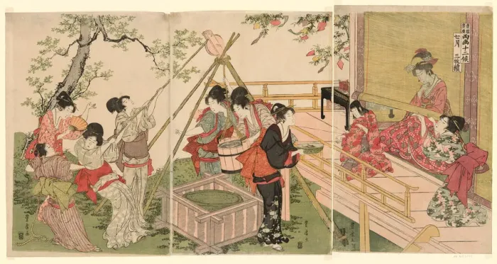 Framed Print : The Seventh Month, from the series The Twelve Months by Two Artists (Ryoga juni ko), n. d Framed Print : The Seventh Month, from the series The Twelve Months by Two Artists (Ryoga juni ko), n. d