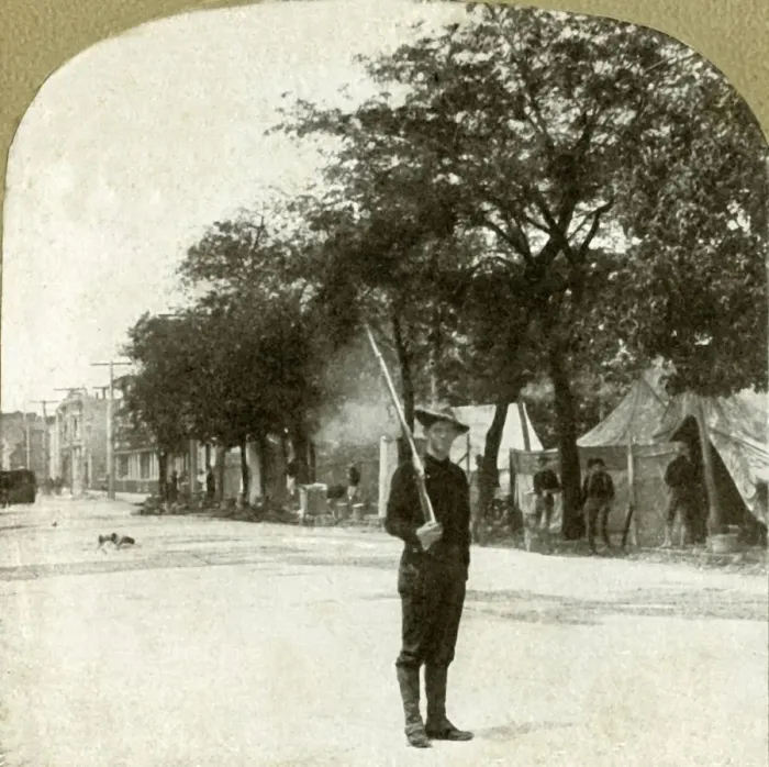 Framed Print : Seventh Regiment National Guards... camped in Lincoln Square, Oakland, Cal. 1906 Framed Print : Seventh Regiment National Guards... camped in Lincoln Square, Oakland, Cal. 1906