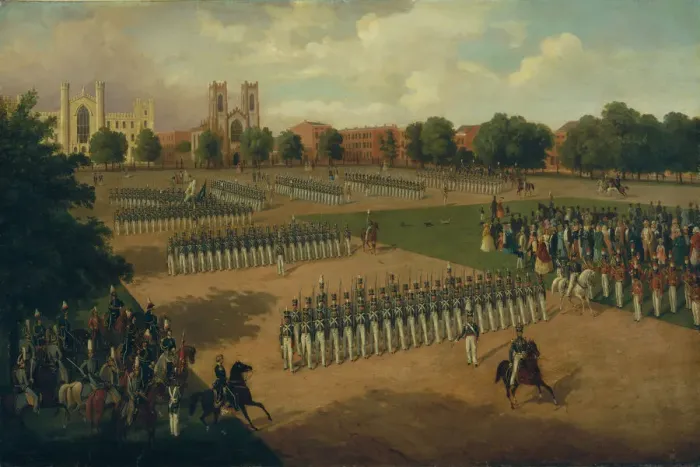 Framed Print : Seventh Regiment on Review, Washington Square, New York, 1851. Creator: Otto Boetticher Framed Print : Seventh Regiment on Review, Washington Square, New York, 1851. Creator: Otto Boetticher