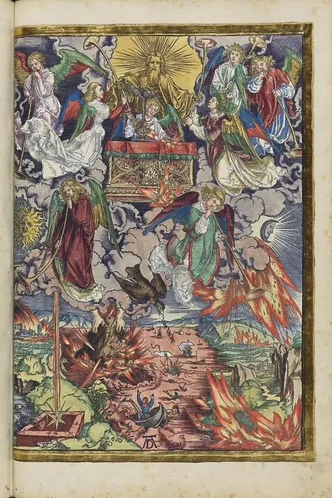 Framed Print : The seventh seal and the first four trumpets. From the Apocalypse (Revelation of John), 1511. Creator: Dürer, Albrecht (1471-1528) Framed Print : The seventh seal and the first four trumpets. From the Apocalypse (Revelation of John), 1511. Creator: Dürer, Albrecht (1471-1528)